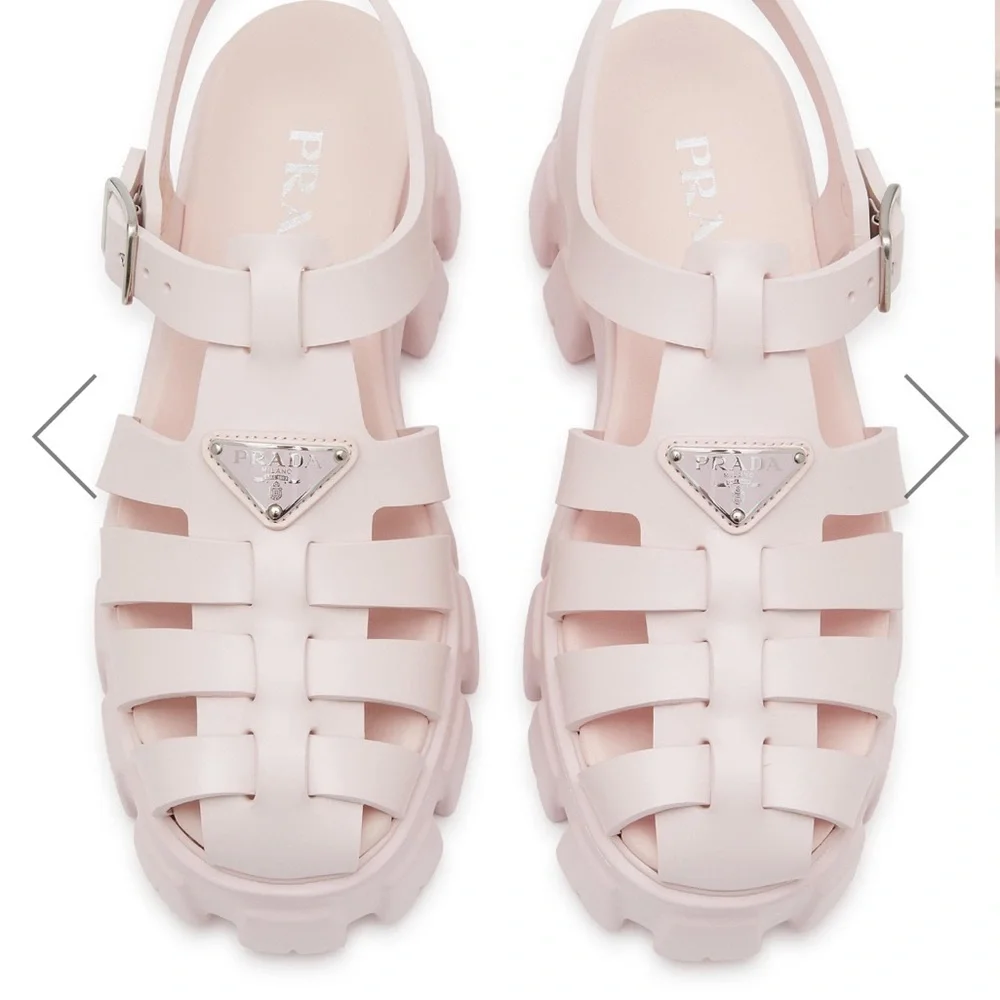 Prada Monolith Logo Plaque Platform Fisherman Sandals - Picture 3 of 10